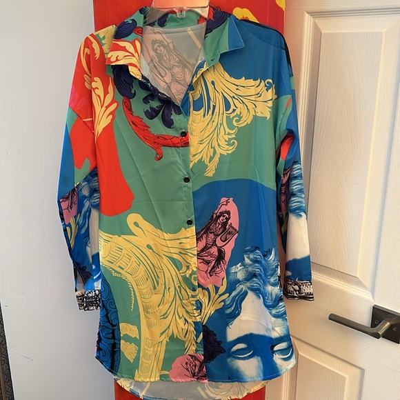 Colorful Shirt Dress - Picture 1 of 5